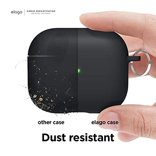 elago Liquid Hybrid Case with Keychain Compatible with AirPods 3 Case Cover - Triple Layer Structure Protection (Black) - Image 3