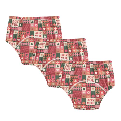 Ropa interior para bebés y niños, a prueba de fugas, para mojar la cama, pantalones de entrenamiento para niños pequeños, Christmas Icons Elements - Patrón geométrico 1864769653, 24 meses