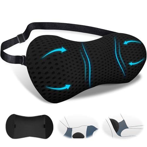 EPROICKS Cojin Lumbar, Cojín Lumbar Dormir, Cojín Lumbar Cama, Almohada Lumbar para Coche, Silla Oficina, Cama, Sofa Soporte Lumbar (Negro)