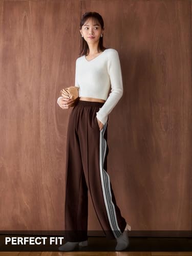 Image of GRECIILOOKS Trousers for Woman | Womens High Rise High Waist Flared Korean Style | Formal Pant for Women Office Wear| Track Pants for Womans Elegant for College & Events (Available in Plus Size)