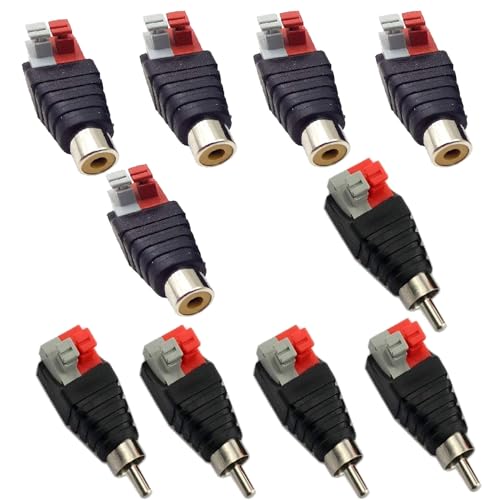 5 Sets conectores RCA macho-hembra adaptador para altavoz miniatura 1
