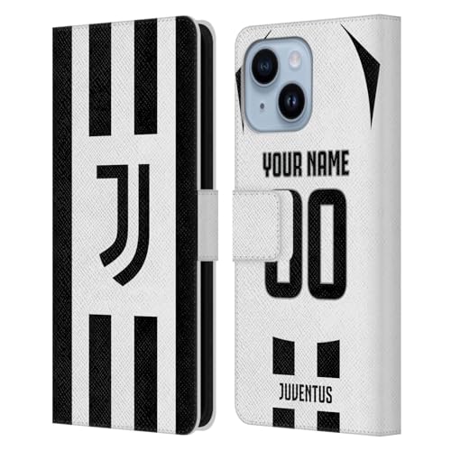 Coque Juventus iPhone 14 Plus personnalisée en cuir style portefeuille