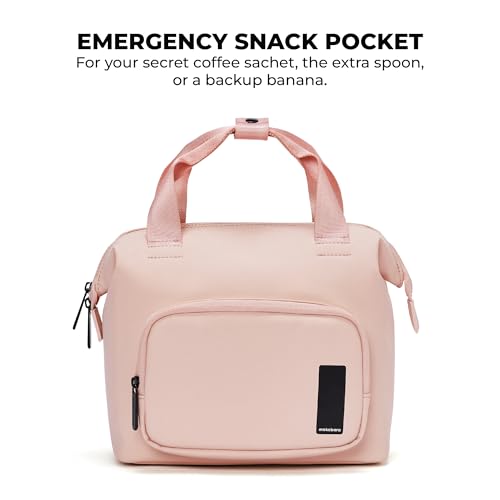 Image of MOKOBARA The Take-Out Lunch Bag - Tan Spill-Proof Large & Roomy for Daily Use, Office Carry, Travel, Easy Access & Easy to Clean (Lucky Charm), Pink
