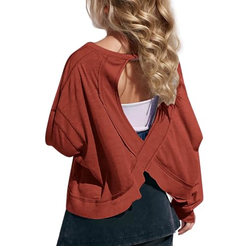 nhApmj Back to School Clothes for Girls Cute Yoga Workout Shirts Teen Fall Fashion Lightweight Loose Crop Running Athletic Blouses