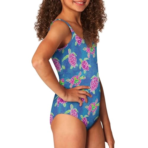 Image of One Piece Bathing Suit for Teen Girls Comfy Crewneck Backless Bathing Suit