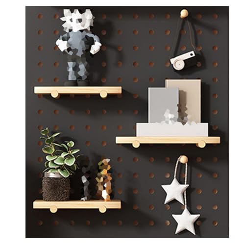 Solid Wood Pegboard Organizer Kit mit Haken für Garage, Wandmontierte Handwerksauf Lagerständer, DIY Werkzeughalter Anzeigetafel, Heavy Duty perforierte Board Regalsystem