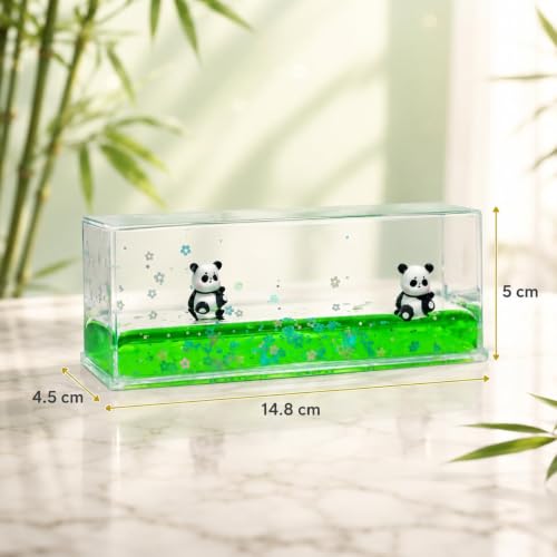 Image of Kawaii Panda Liquid Motion Paperweight with Floating Glitter, Unsinkable Fluid Sensory Desk Toy, Decorative Stress Relief Accessory for Office, Study, Kids & Adults (Panda Floating Liquid Sensory)