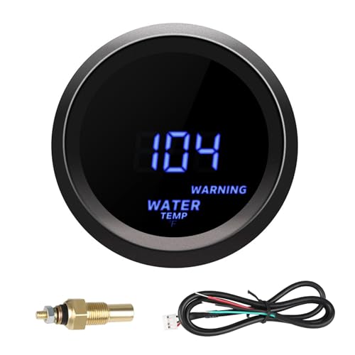 2'' 52mm Water Temperature Gauge, Car Digital Blue Led Water