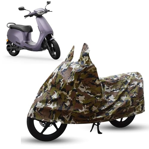 Image of Sulfar Bike Cover for Ola Electric S1 Pro (EV) (Electric Scooter) | Waterproof, Dustproof & UV Protected | All Weather Two Wheeler Cover (Army Green) New 2026 Variants