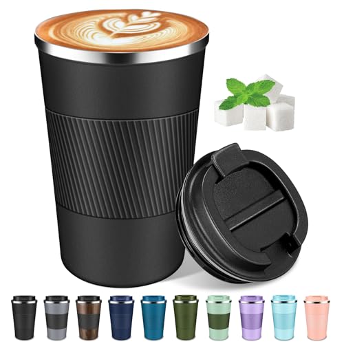 Coffee Travel Mug 12 oz & 17 oz Insulated Coffee Mug with Lid Portable Spill-Proof Coffee Travel Mug...