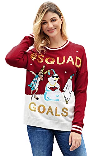 That Girl World Jersey navideño rojo y negro para mujer Cover