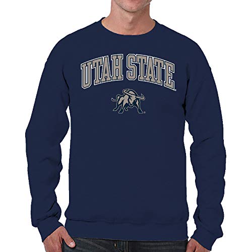 Image of NCAA College Sweatshirt Fleece Crewneck Pullover for Men and Women | Officially licensed NCAA college gameday crewneck pullover - 9 oz fleece lined sweatshirt with arch and logo design