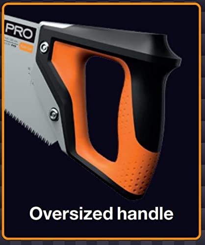 Fiskars Pro Handsäge für Holz, Laminat und PVC, Sägeblattlänge: 50 cm, 9 TPI, Schwarz/Orange, PowerTooth, 1062919