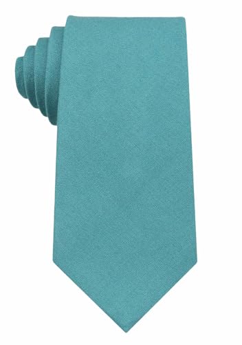 Image of Mens Solid Linen Ties - Regular Width Pattern Necktie for Men