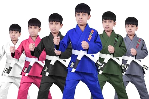 Poztev POZ-JI-BLUE-K00 Kids Brazilian Jiu Jitsu Gi For Kids Bjj Gi Youth Grappling Kimonos Preshrunk Lightweight Children Martial Arts Training Uniform thumb #3