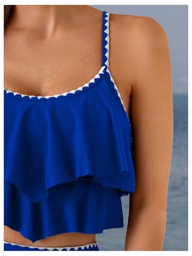 SHENHE Women's High Waisted Tankini Swimsuit Ruffle Flounce Tummy Control 2 Piece Bathing Suit3