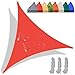 QIAQ Sonnensegel, 1 x 1 x 1 m, wasserdicht, 98 % UV-Block, Sonnenschutz, Sonnensegel, dreieckig, für Garten, Outdoor, Terrasse, Rot