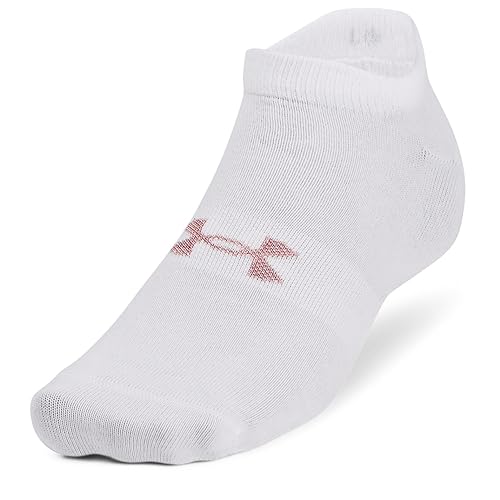 Calcetines Under Armour UA Essential No Show blancos de algodón ligero talla grande pack de 3 1
