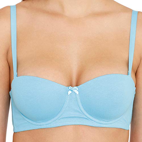 Image of Zivame Beautiful Basics Padded Wired Medium Coverage Strapless Bra, Nude