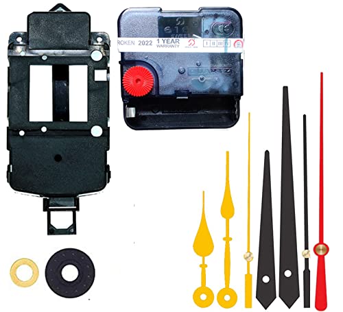 Image of Silent Pendulum Type Quartz Clock Moviment Mechanism 17 MM Ticking Sweep Silent DIY Kit (Needles : Antique Black,Gold,Red)