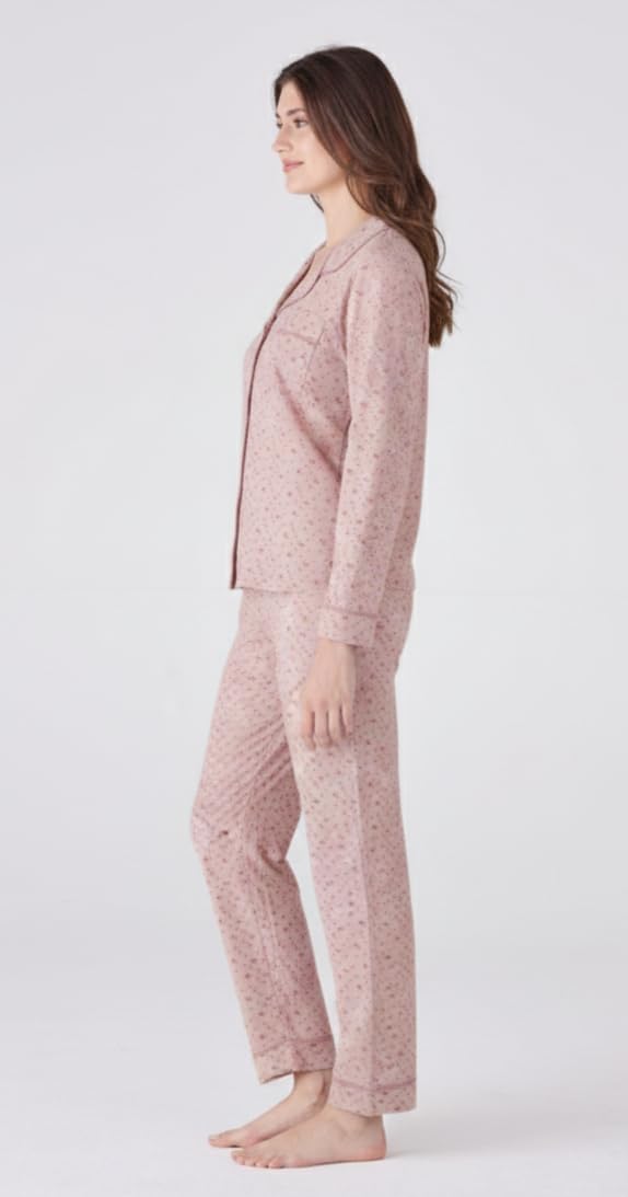 Pijama Mujer Algodón Largo Ligero Verano - Pijama Largo Dos Piezas Abierto o Cerrado 100% Fresco Algodón. Tallas Cómodas - Over Size