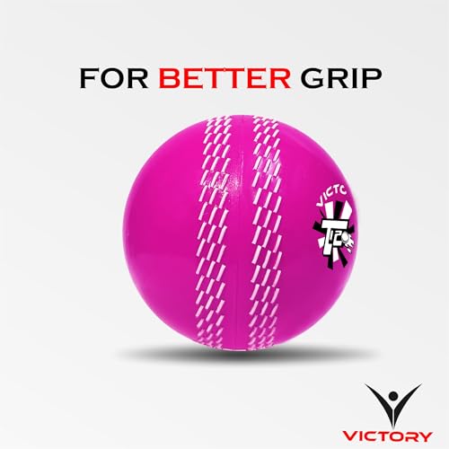 Image of Victory T-20 Synthetic Cricket Ball for Tournament and Street Match - Wind Ball (Pink)
