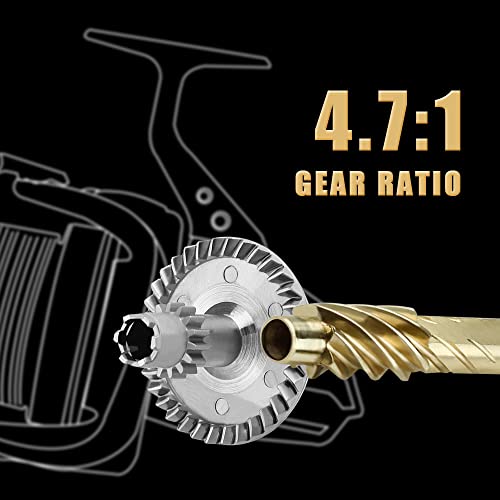 Image of Fishdrops Spinning Fishing Reels, 10+1BB Light Weight Surf Reel, 39.5 LBs Max Drag, Ultra Smooth Powerful, Size 10000 is Perfect for Saltwater Freshwater (Size 10000)