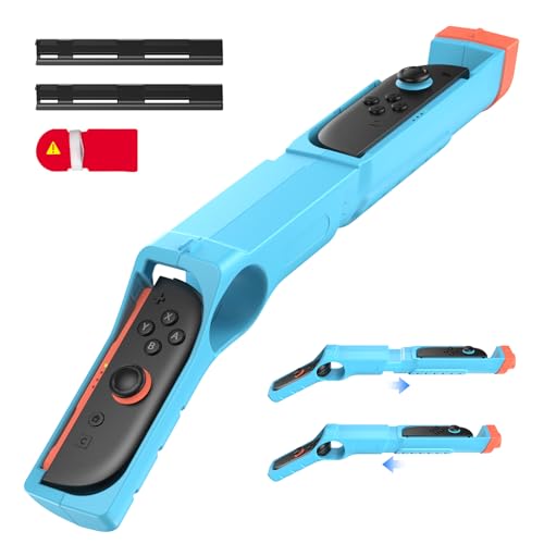 FASTSNAIL (Switch 2/Switch 1 Compatible) Gun Grip pour Splatoon 3/2, Support de Manette pour Joycon, Poignée Accessoires pour Nintendo Switch 2/Switch 1