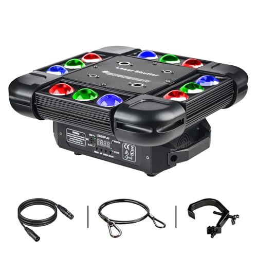 Moving Head Laser Light,DJ Laser Lights 12LEDs 150W RGBW Beam Light,DMX Control with 16CH/64CH and...