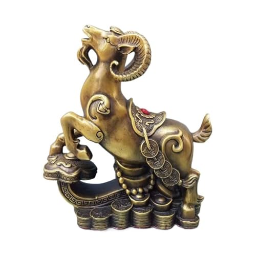 Statue de mouton en laiton RLKHXBS : l'élégance artisanale pour un salon raffiné