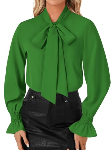 Image of LYANER Women's Bow Tie Neck Business Work Blouse