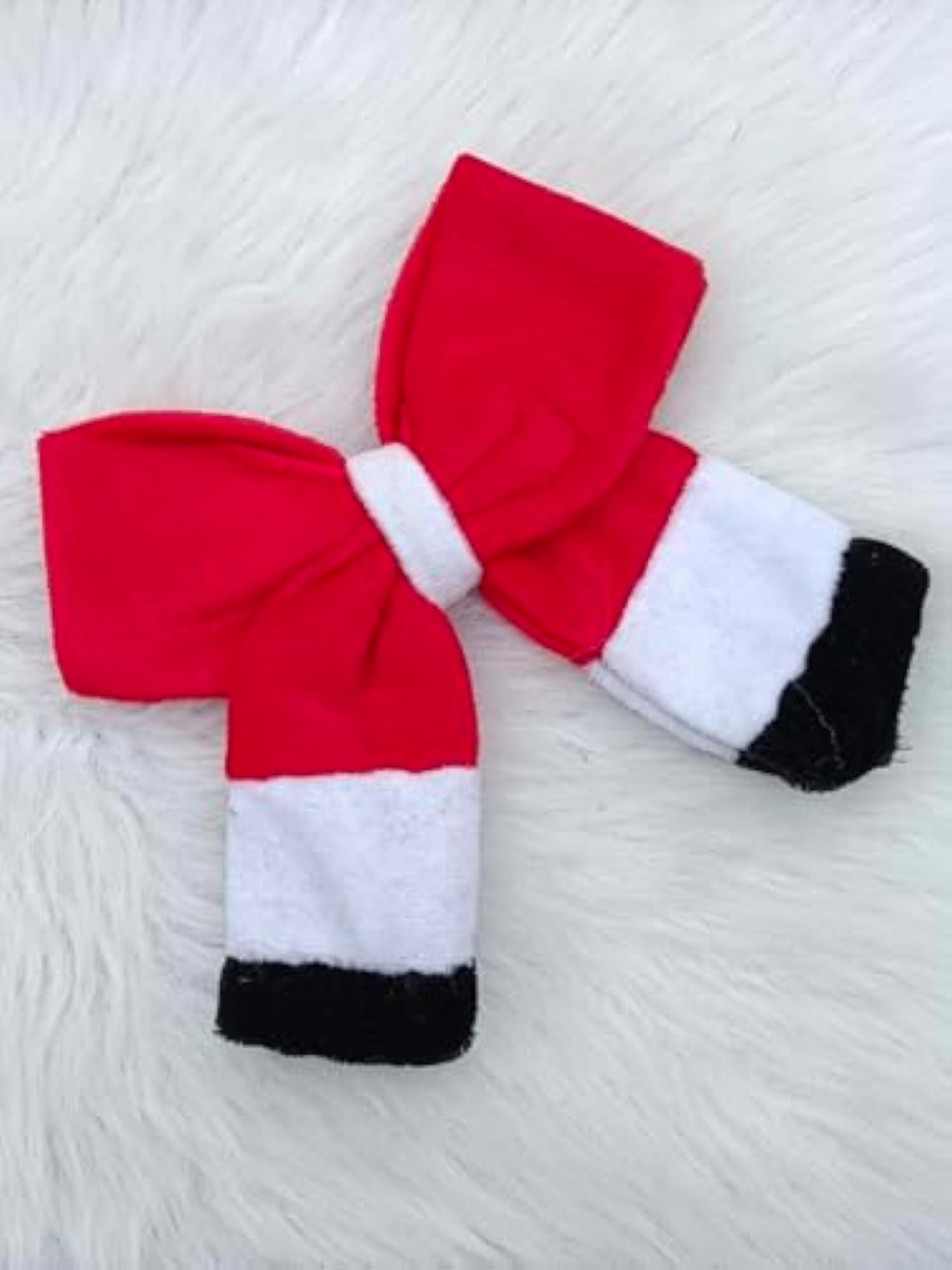 Charming Handmade Christmas Bow with Tail Alligator Hair Clips, Pack of 2