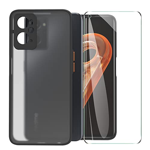 THIYUFUNS Funda para Xiaomi Realme 9i con Protector Pantalla,Silicona TPU para Xiaomi Realme 9i - Negro Cover