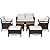 Tangkula 7 Pieces Patio Rattan Sofa Set, Outdoor Wicker Conversation Set w/Seat & Back Cushions, 2 Ottomans & 2 Coffee Tables, Acacia Wood Tabletop & Armrests, Wicker Sofa Set for Backyard, Poolside