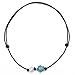 Single Cultured Freshwater Pearl Turquoise turtle Choker Necklace for Women Adjustable Jewelry black