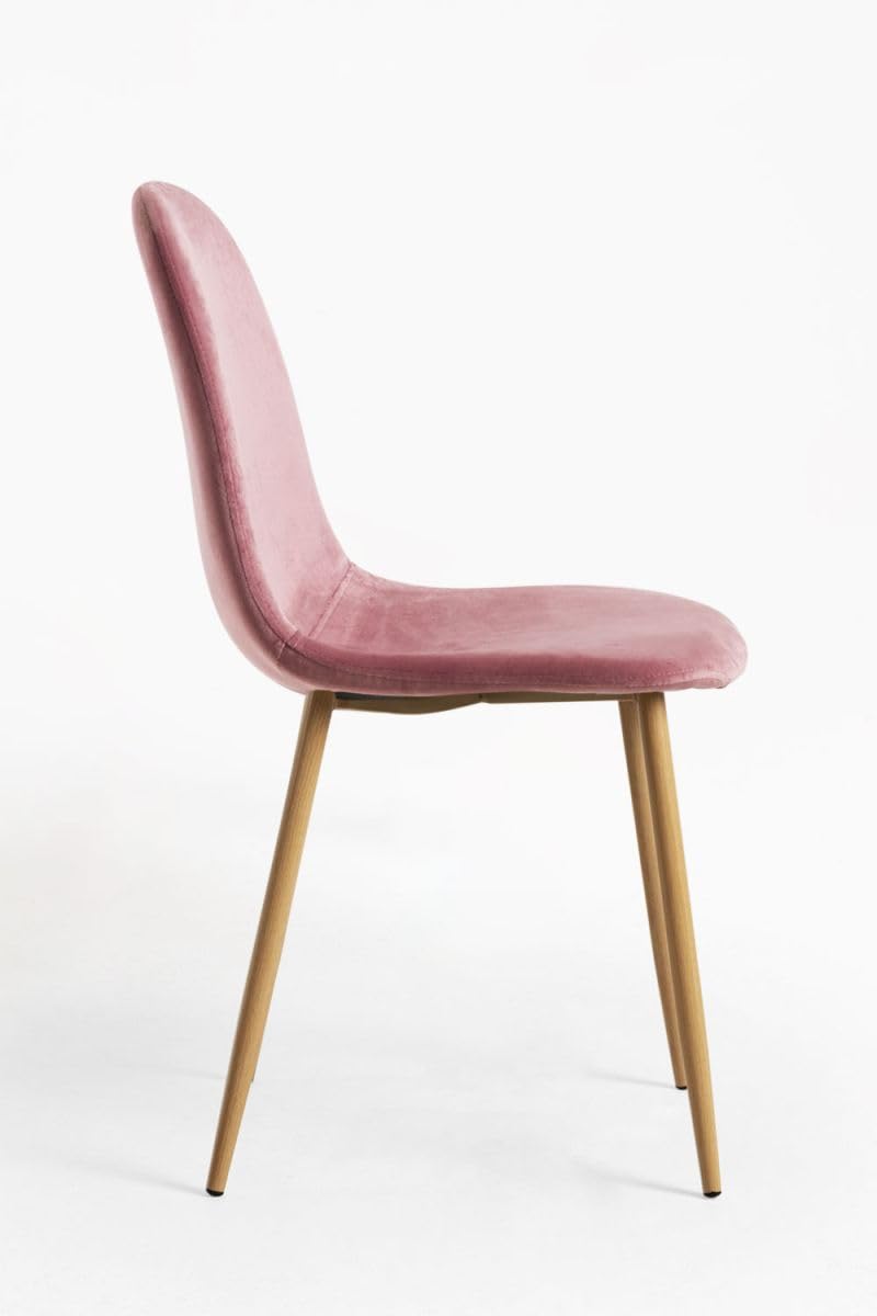 Regalos Miguel - Sillas Comedor - Silla Teok Terciopelo - Rosa