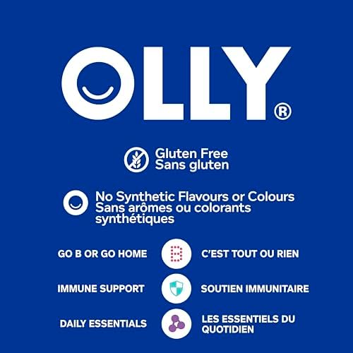 OLLY Men's Multi Gummy Supplement with no artificial flavours and colours Blackberry Blitz multivitamin to help support men's health 45 day supply 90 gummies - 5