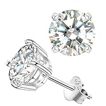 Moissanite Stud Earrings for Women, Lab Created Diamond Solitaire Earrings Gold Vermeil 925 Sterling Silver Jewelry Gift Women Men