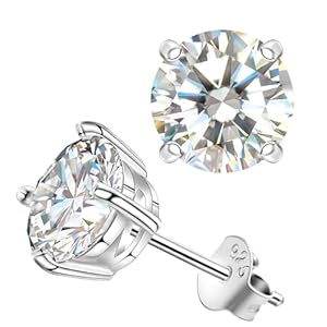 Moissanite Stud Earrings for Women, Lab Created Diamond Solitaire Earrings Gold Vermeil 925 Sterling Silver Jewelry Gift Women Men