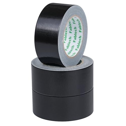 Image of 3-Pack Duct Tape Heavy Duty, 9 Mil Thickness, 2 Inch x 30 Yards, Waterproof Strong Adhesive, Flexible,No Residue, Tear by Hand, Multi-Use for Repairs, DIY, Industrial & Home (Black)