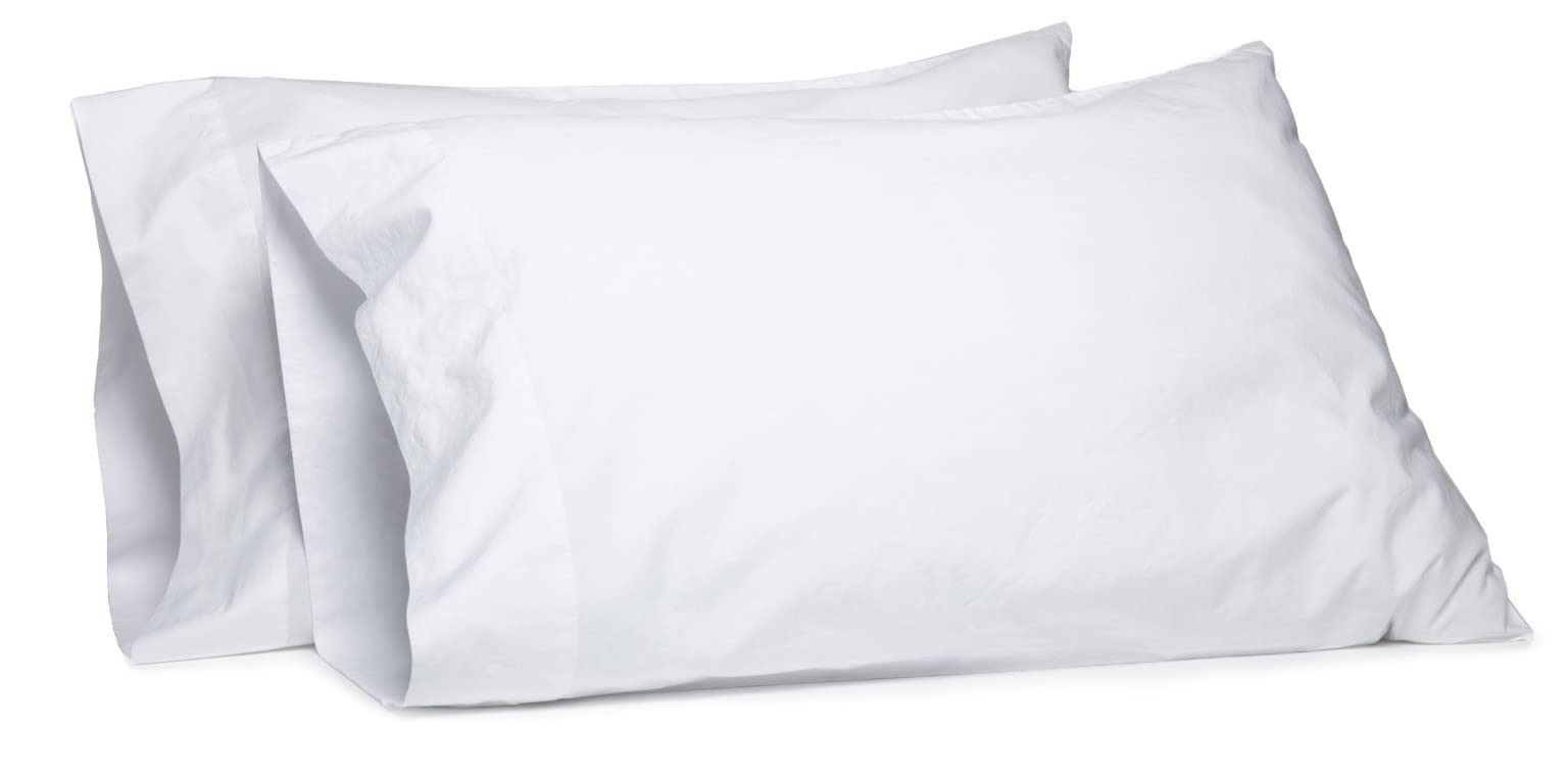 Pillowcase Cover 2 Pack 100% Egyptian Cotton 200 Thread Count Bed Pillow Cover Protectors Housewife Pillowcase Cover (50cm x 70cm) (White)
