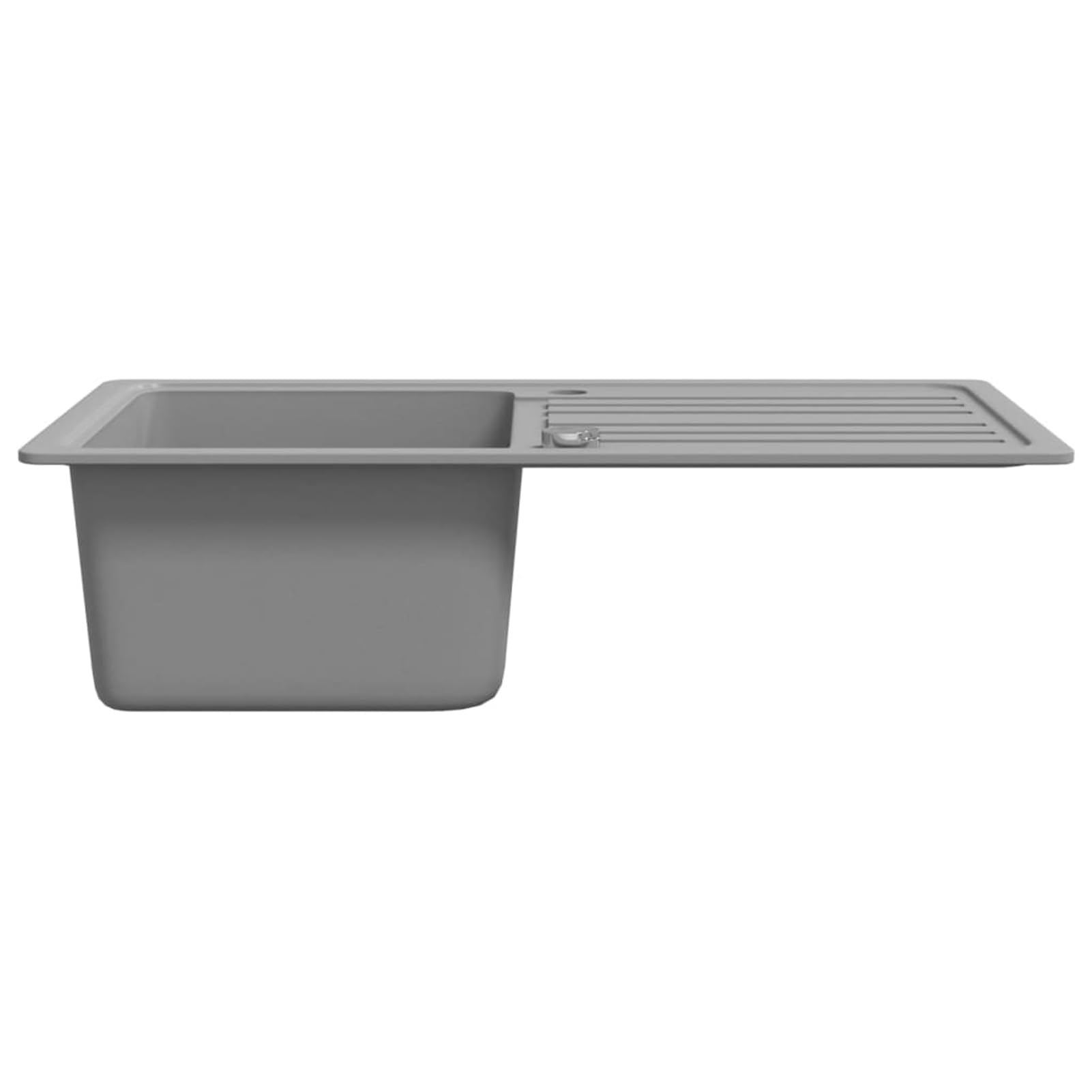 Fregadero Reversible Gris de Granito de una cubeta con escurridor, Fregadero Bajo Encimera, Picas De Cocina, Fregadero Encimera