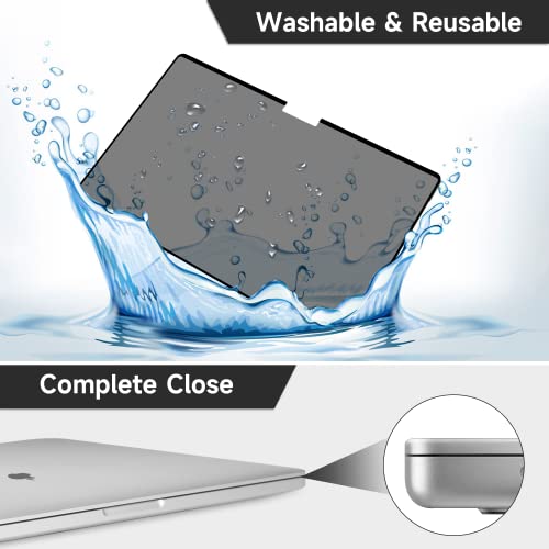 ANTOGOO V Upgrade Privacy Screen Filter Compatible with MacBook Pro 16 Inch (M3-M1 Chip), Removable Anti Blue Light Anti Glare Laptop Privacy Filter, No Magnetic No Glue