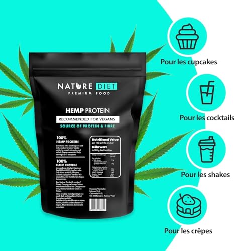 Nature Diet Protéine de Chanvre | 500 g | Protéine Végétale en Poudre | Riche en Fibres | Vegan, Sans Gluten & Sans Lactose | Idéale pour Smoothies, Shakes & Pâtisserie – Image 6