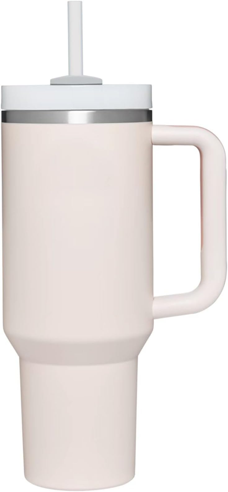 Tumbler, a Leak-Resistant, Vacuum-Insulated, and Rubber-Based Thermal Travel Mug, Features a Handle and flip Straw for Easy Access and Convenience