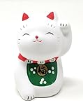 THY COLLECTIBLES Hand Painted Green Feng Shui Mini Maneki Neko Lucky Cat 