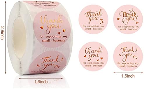500Pcs Thank You Stickers, 3.8cm/1.5inch Rose Gold Thank You for Supporting My Small Business Stickers Round Lables for Small Business ,Gift Wrapping, Customer Mail, Retail Bags and Online Retailers