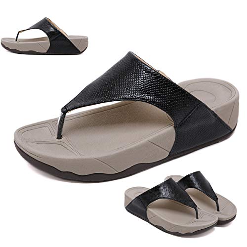 YXH Dames Zomer Platform Peep-Toe Platte Schoenen Clip Teen Flip Flops Thongs T-Strap Casual Schoenen voor Strand Wandelen Vakantie