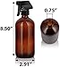 JUVITUS (2 pack) 16 oz Amber Glass Boston Round Refillable Bottle with Black Trigger Spray Adjustable Nozzle and Phelonic Cap