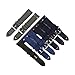 SUNJIA Retro Suede Leather Watchband 18mm 20mm 22mm 24mm Brown Watchstrap Stainless Steel Silver Buckle For Men Women Watch Replacement(Darkblue-red wire,18mm)